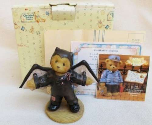 COLLECTABLE PRISCILLA HILLMAN, ENESCO CHERISHED TEDDIES - BARRY IN BOX PLUS ADOPTION CERT.