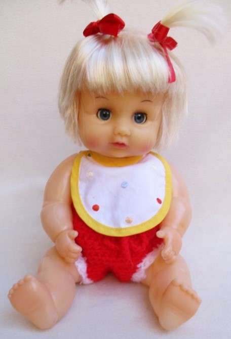 THE CUTEST PLUMP VINTAGE DOLL MARKED '412-6 DP' ON BACK OF HEAD!!