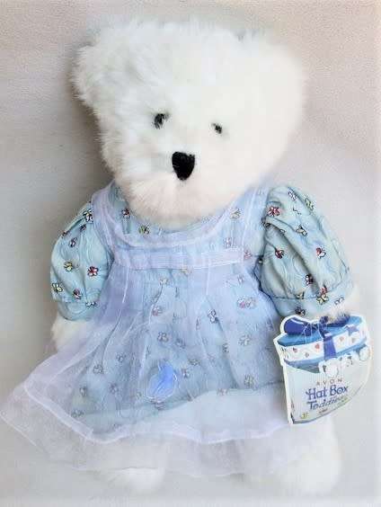 THIS IS BUTTERCUP - THE VERY COLLECTABLE AVON, CANADA HAT BOX TEDDY!!