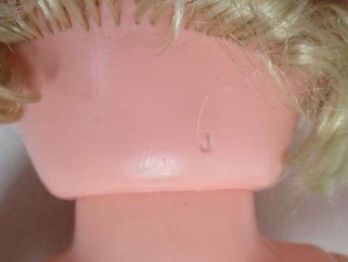 A STUNNING 45CM TALL BLUE-EYED VINTAGE DOLL IN GREAT CONDITION MARKED 'J' ON BACK OF HEAD!!