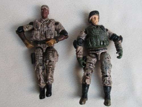 BBI ARTICULATED MILITARY ACTION FIGURES X 2 - RATHER HARD TO FIND - SCALE 1:18 - G.I. JOE SIZE!!