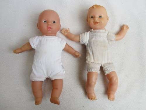TWO TINY COLLECTABLE BABY DOLLS - BROTHER AND SISTER!!