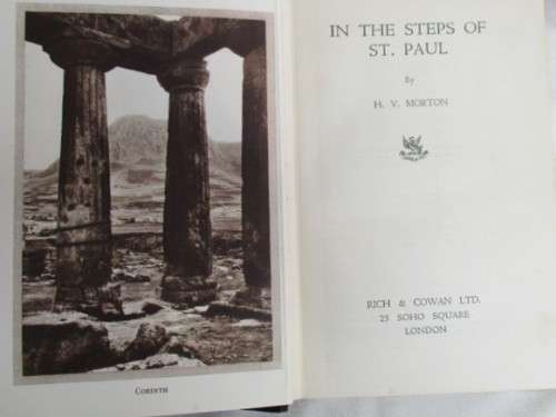 1936 - A SPECIAL BOOK CONTAINING A SPECIAL SOUVENIR - IN THE STEPS OF ST. PAUL BY H.V. MORTON