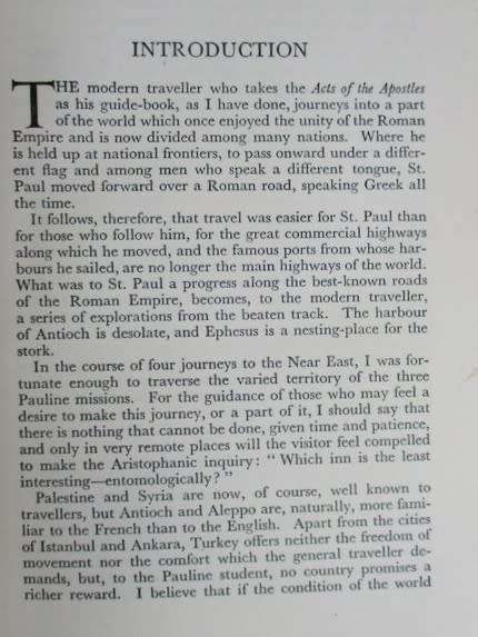 1936 - A SPECIAL BOOK CONTAINING A SPECIAL SOUVENIR - IN THE STEPS OF ST. PAUL BY H.V. MORTON