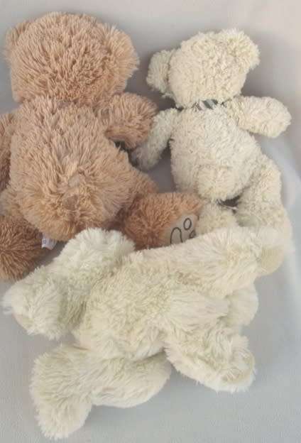 A BUNCH OF TEN NICE-SIZED, SOFT, CLEAN TEDDY BEARS