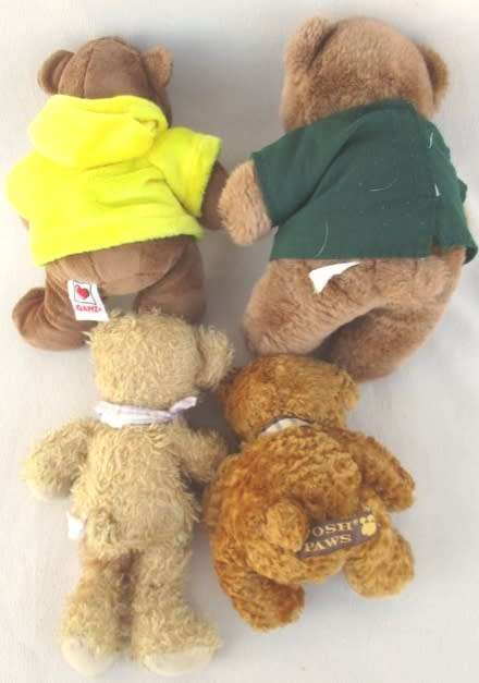 A BUNCH OF TEN NICE-SIZED, SOFT, CLEAN TEDDY BEARS