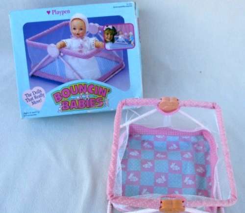 RARE!! A VINTAGE 1988 GALOOB 'BOUNCIN' BABIES' PLAYPEN STILL IN ORIGINAL BOX