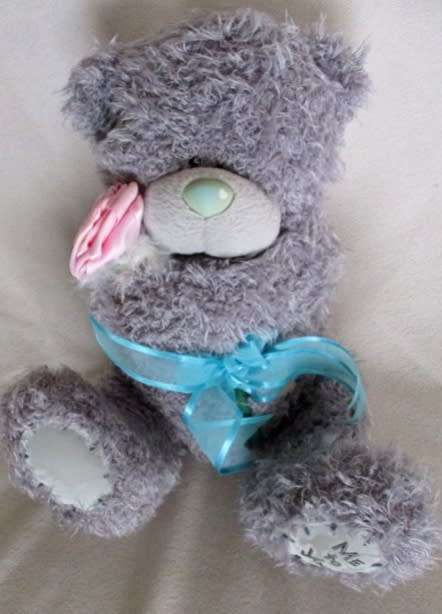 A LARGER TATTY TEDDY  (ME TO YOU) - HOLDING A PRETTY PINK ROSE
