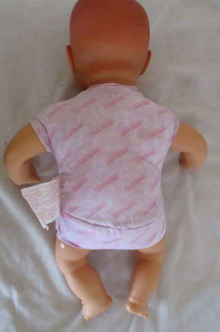 RARE!!  A LARGE 40CM TALL ANNE GEDDES BABY DOLL IN BUNNY RABBIT COSTUME!!