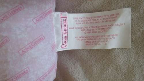 RARE!!  A LARGE 40CM TALL ANNE GEDDES BABY DOLL IN BUNNY RABBIT COSTUME!!