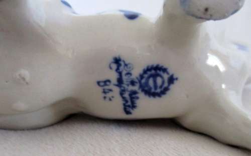 TWO HAND PAINTED DELFT BLUE COW CREAMERS - ONE DEFINITELY VINTAGE