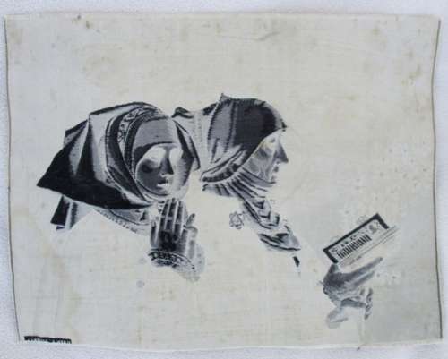 ANTIQUE EARLY 1900's FRENCH WOVEN SILK NEYRET FRERER STEVENGRAPH - THE PALM SUNDAY