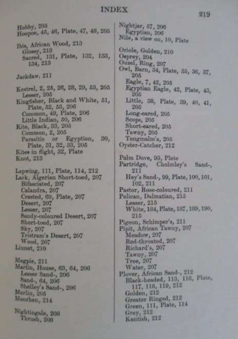 1909 FIRST EDITION - EGYPTIAN BIRDS PAINTED AND DESCRIBED BY CHARLES WHYMPER (51 COLOUR PLATES)