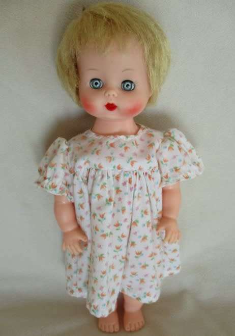A SWEET VINTAGE 29CM TALL ROSY CHEEKED DARLING MARKED SAD ON BACK