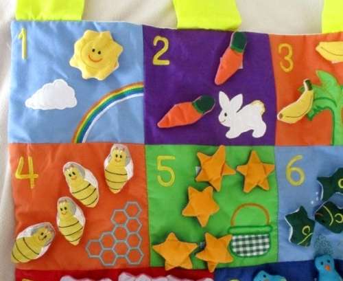 TEACH A LITTLE ONE TO COUNT WITH THIS STUNNING FABRIC WALL HANGING - GREAT NURSERY DECOR ITEM TOO!!