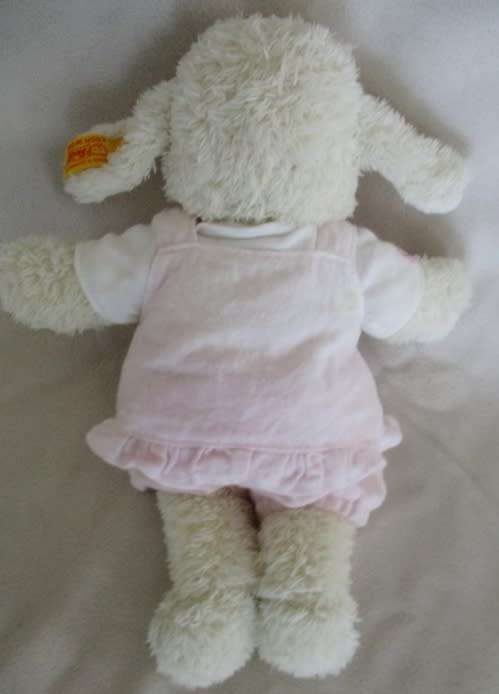 26CM TALL STEIFF SWEET DREAMS LAMB WITH STEIFF BUTTON IN EAR WEARING ORIGINAL OUTFIT - EAN NO.237416