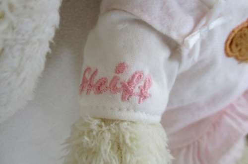 26CM TALL STEIFF SWEET DREAMS LAMB WITH STEIFF BUTTON IN EAR WEARING ORIGINAL OUTFIT - EAN NO.237416