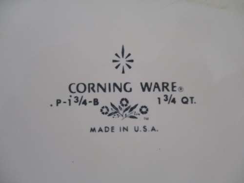 VINTAGE DEEP SQUARE 1.3/4 QT CORNING WARE BAKING DISH WITH BLUE CORNFLOWER DESIGN