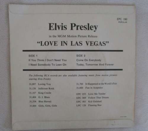 ELVIS SEVEN SINGLE - LOVE IN LAS VEGAS