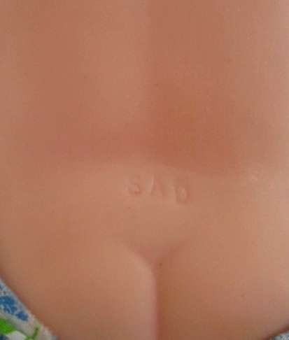VINTAGE 28CM TALL DOLL MARKED 'SAD' ON BACK
