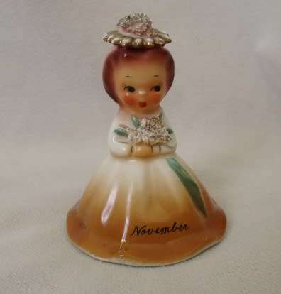 SMALL BELL - VINTAGE  JAPANESE PORCELAIN - BELLE OF THE MONTH - NOVEMBER - SO SWEET!