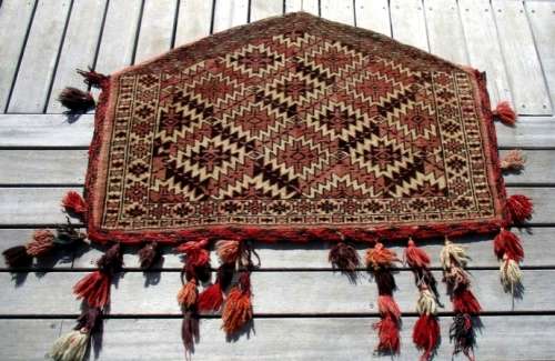 VINTAGE HAND KNOTTED PERSIAN SADDLE BLANKET