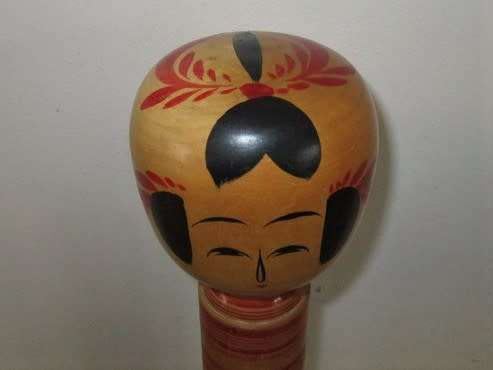 INTERESTING VINTAGE WOODEN JAPANESE KOKESHI DOLL - SIGNED ON BASE