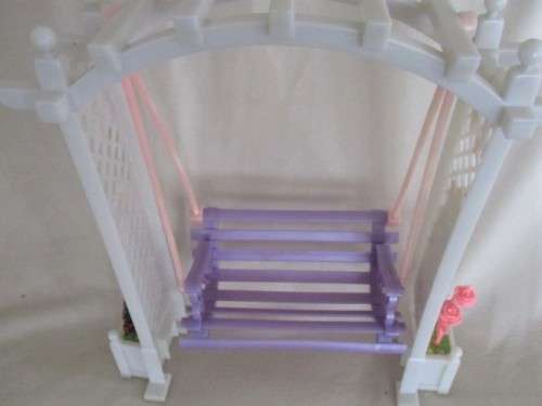 PRETTY PLASTIC SWING CHAIR FOR BARBIE SIZE DOLL OR SMALL BEAR