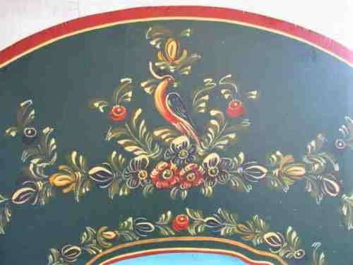 VERY LARGE DECORATIVE HAND PAINTED, SIGNED, WOODEN PLAQUE TO USE AS FIRE SCREEN OR WALL DECOR