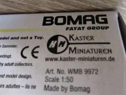 RARE!! BOXED BOMAG (KASTER MINIATUREN) TANDEM VIBRATORY ROLLER - SCALE 1/50