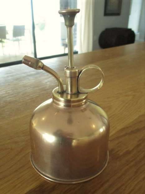 A SMALL VINTAGE BRASS MIST SPRAYER TO KEEP YOUR FERNS, ORCHIDS AND OTHER HOUSE PLANTS HAPPY!