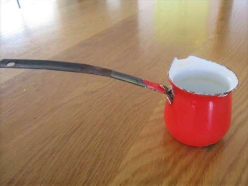 RARE SMALL ONE-CUP ENAMEL TURKISH CEZVE/COFFEE POT