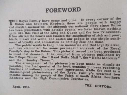 1947 - TWO RARE PUBLICATIONS OF THE ROYAL VISIT TO SOUTH AFRICA IN 1947