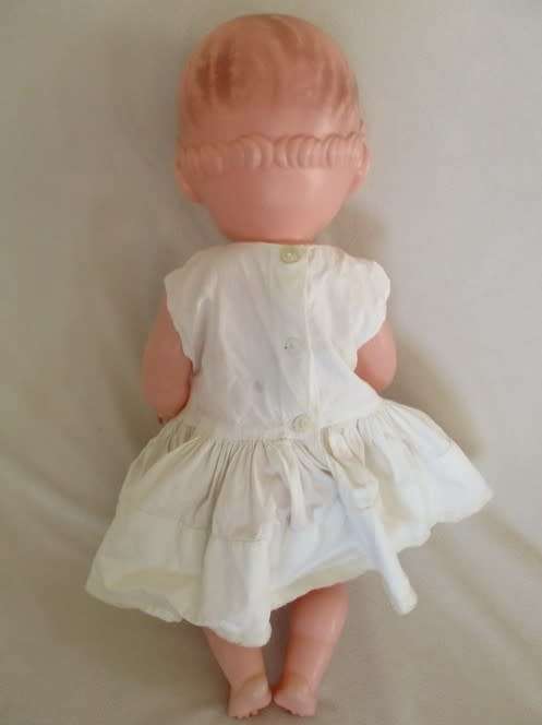A LOVELY VINTAGE 1950's/60's DOLL - 48CM TALL WITH SIDEWARD GLANCING EYES  - MADE IN HONG KONG
