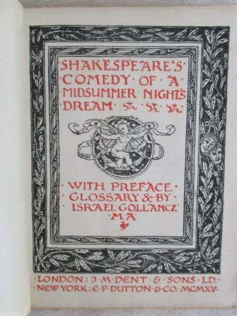 1915 - THE TEMPLE SHAKESPEARE -SHAKESPEARE'S COMEDY OF A MIDSUMMER NIGHT'S DREAM