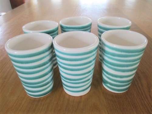 VINTAGE MID CENTURY AUSTRIAN GMUNDNER KERAMIK COFFEE SET - VERTIGO FLAME - QUIRKY!