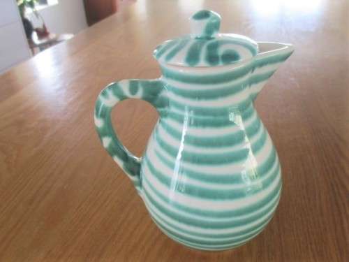 VINTAGE MID CENTURY AUSTRIAN GMUNDNER KERAMIK COFFEE SET - VERTIGO FLAME - QUIRKY!