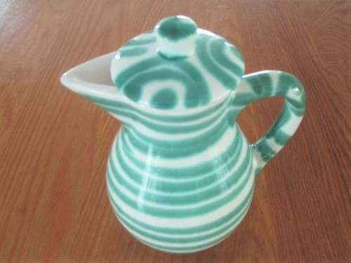 VINTAGE MID CENTURY AUSTRIAN GMUNDNER KERAMIK COFFEE SET - VERTIGO FLAME - QUIRKY!