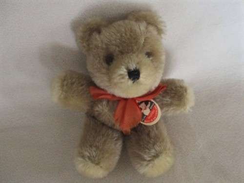 A SMALL RARE VINTAGE SWISS FELPA MUTZLI  MOHAIR TEDDY BEAR WITH ORIGINAL CHEST TAG