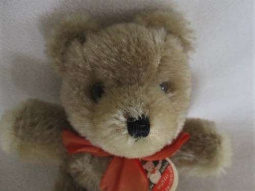 A SMALL RARE VINTAGE SWISS FELPA MUTZLI  MOHAIR TEDDY BEAR WITH ORIGINAL CHEST TAG