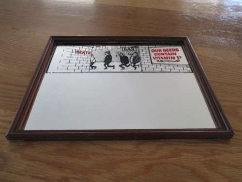 TWO BAR MIRRORS AND A HANSA SIGN