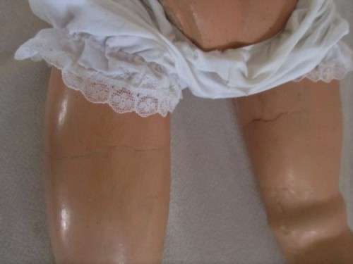 VERY LARGE 67CM TALL ANTIQUE COMPOSITION DOLL WITH RARE WIND-UP CRIER/TALKER MARKED "40" BEHIND HEAD