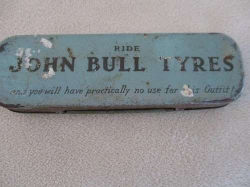TWO VERY RARE BICYCLE REPAIR OUTFIT TINS - ENGLISH JOHN BULL AND WEST GERMAN REMA TIP TOP