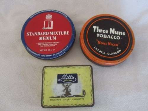 TWO VERY RARE PIPE TOBACCO TINS AND ONE CIGARETTE TIN
