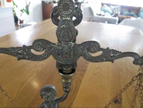 VINTAGE SPELTER-LIKE ART DECO "SCALES OF JUSTICE" BALANCING SCALE - MADE IN ITALY