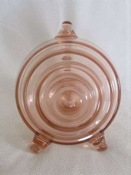 A MOST UNUSUAL CONICAL SHELL-SHAPED 500ML VINTAGE/ANTIQUE PINK GLASS WINE DECANTER - FOSTORIA?