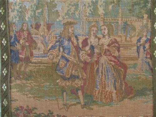 BEAUTIFUL VINTAGE ROSEL ERZEUGNISSE, WEST GERMANY STEVENGRAPH WALL HANGING WITH 3 ROMANTIC SCENES