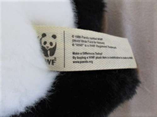 WORLD WILDLIFE FUND PANDA - IN GREAT CONDITION WITH LEATHER EAR TAG AD LABEL