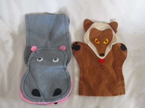 A GROUP OF TEN VINTAGE HAND PUPPETS - GREAT FOR STORY TELLING TIME!