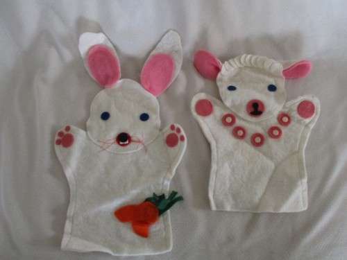 A GROUP OF TEN VINTAGE HAND PUPPETS - GREAT FOR STORY TELLING TIME!